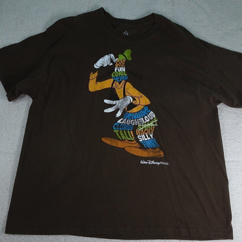 Walt Disney World Disneyland Brown Goofy Shirt XL